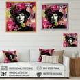 thumbnail image 4 of Designart "Fashion Blooms Pink and Green Popart Woman I" Fashion Wall Art - Glam Pink Pop Art Entryway Wall Art, 4 of 6