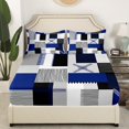 thumbnail image 3 of Erosebridal Patchwork Rectangle Sheet Set Twin,Geometry Stripe Bedding Sets Twin Size,Abstract Artwork Decor,Breathable,3pcs, 3 of 7