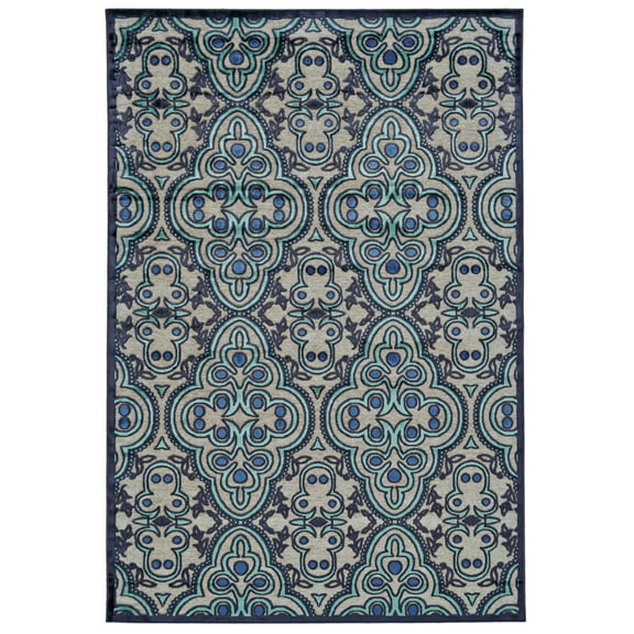 Feizy Saphir Callo Modern Damask, Tan/Taupe/Blue, 2'2" x 4' Accent Rug Sheen Fade Resistant Bohemian & Eclectic Ikat Design Carpet for Living Dining Bed Room