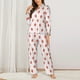 thumbnail image 2 of Balery Strawberry Conjunto de Pijama con Estampado para Mujer, Conjunto de Dos Piezas con Manga Larga, Ropa de Dormir Suave con Bolsillos, Pijamas Cómodos-Large, 2 of 7