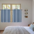 thumbnail image 4 of Navy Blue Tier Curtains 54 Inch Length, Farmhouse Striped Modern Artwork Cafe Short Curtains for Bathroom Over Sink, Small Kitchen Curtain Light Filtering Tiered Drapes 2 Panels 27.5"Wx54"L, 4 of 9