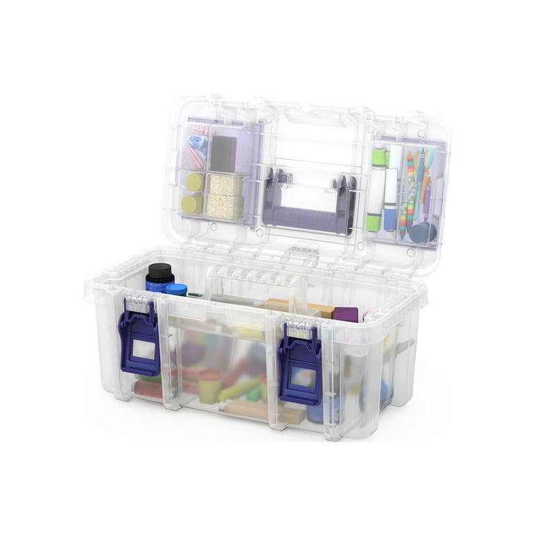 Keter 16-Inch Clear Toolbox, Plastic Tool and Hardware Storage, Translucent  