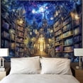 thumbnail image 5 of Fantasy Bookshelf Tapestry Space Library Tapestries Wall Hanging Gothic Galaxy Castle Magic Book Large Tapestry for Bedroom Living Room Dorm Classroom 60 x 40 inch, 5 of 7