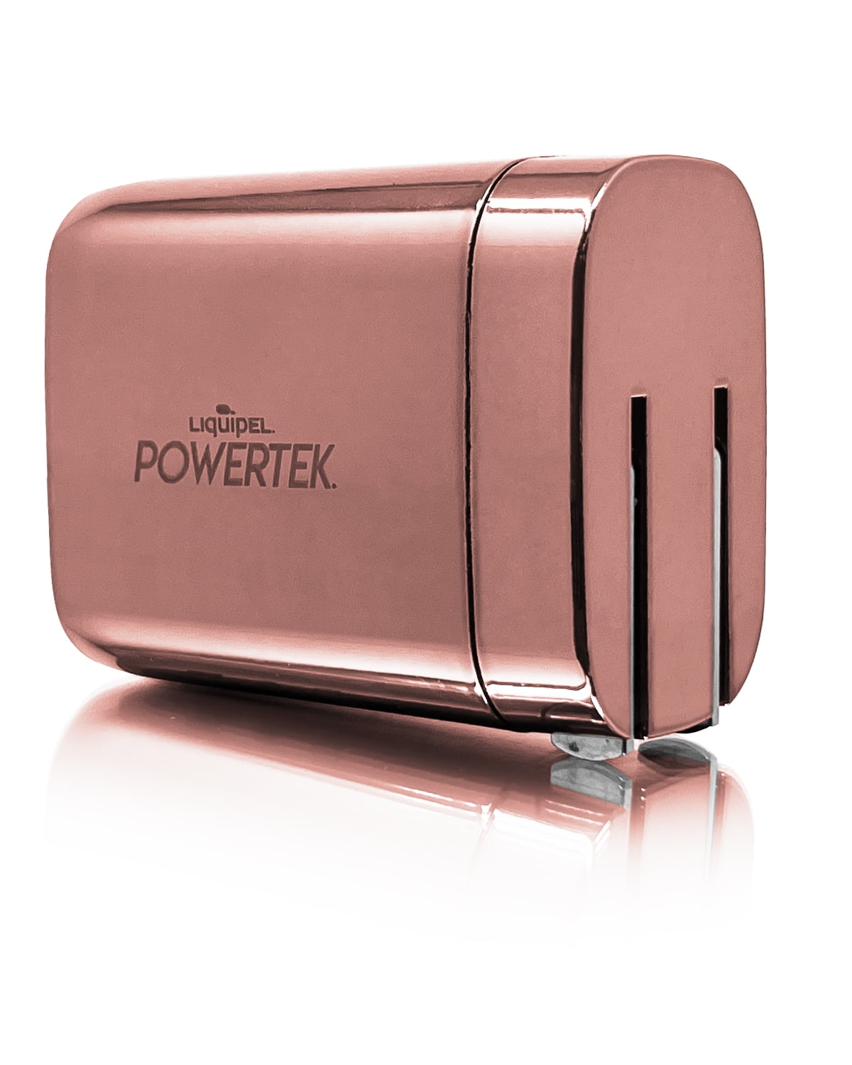 Liquipel Powertek 20W PD USBC and 18W USB A Dual Port Wall Block Charger, Type C Fast Charging Cube, Wall Power Adapter with Foldable Plug, Metallic Shine Light PInk