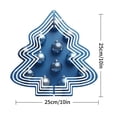 thumbnail image 7 of Stylish Metal Hanging Christmas Tree Wind Spinner - Blue & Silver Ornaments Design for Festive Yard & Garden Decor, 7 of 7