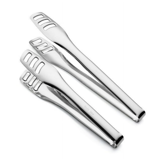 Xihbxyly Pinzas para Barbacoa de Acero Inoxidable, Diseño Duradero y Resistente a La Oxidación, Mangos Resistentes Al Calor, Tamaños Versátiles para Asar y Cocinar, Herramienta de Cocina Multiusos, 2