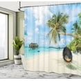 thumbnail image 4 of Ambesonne Colorful Shower Curtain, Exotic Maldives Sea, 69"Wx70"L, Multicolor, 4 of 4