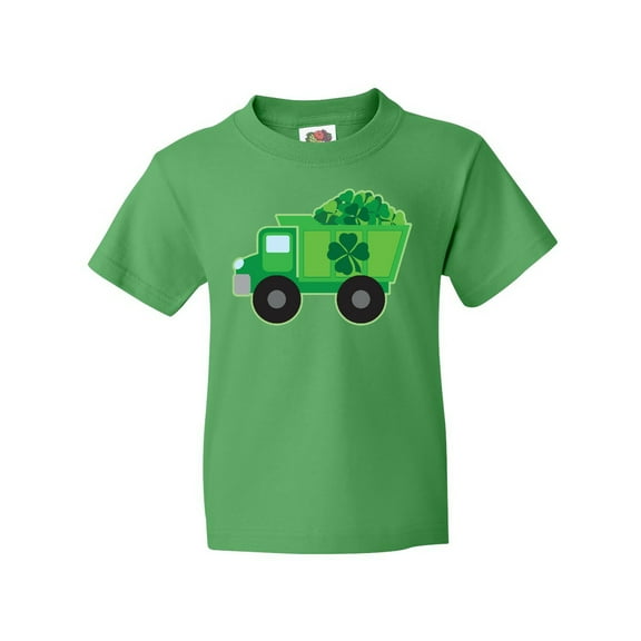 Inktastic St Patricks Day Irish Clover Dump Truck Childs Youth T-Shirt
