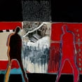 thumbnail image 2 of van Ginkel, Marjolijn 26x26 White Modern Wood Framed Museum Art Print Titled - Mensen op weg, 2 of 4