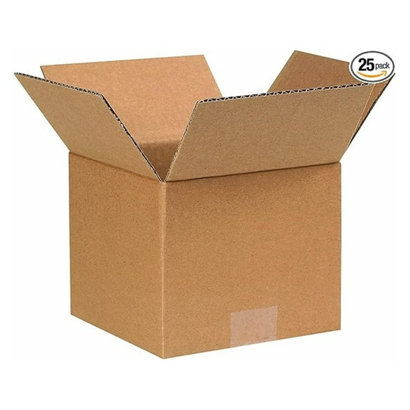Moving Boxes Medium 7x7x6, 25-Pack - Corrugated Cardboard Boxes for Packing, Shipping & Storage