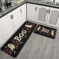 thumbnail image 3 of Halloween Kitchen Rug Set of 2 Anti Fatigue Kitchen Mats for Floor,Halloween Spooky Ghost Maple BOO Kitchen Rugs and Mats for Bathroom,Room Farmhouse (47x17+30x17 inches), 3 of 7