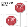 thumbnail image 2 of Stop No Admittance Without Proper Attire (10 Pack) 10 inch X 10 inch Octagon Plastic Signs with Aluminum Mounting Stakes Weather Resistant UV Protected for Workplace Private Property, 2 of 8