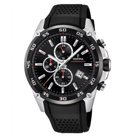 Festina The Originals Chronograph Rubber Strap Black Dial Quartz F20330-5 100M Men's Watch