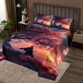 thumbnail image 2 of YST Japanese Samurai King Quilt Set Chic Cherry Blossoms Coverlet Set, Natural Sunset Bedding Set Mountain Tree Reed Marsh Bedspread Set, Asian Oriental Eastern Bed Quilt, 2 of 5