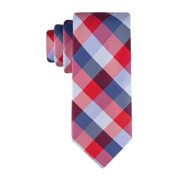 Corbata Tommy Hilfiger Buffalo Tartán Roja Poliéster y Seda