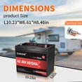 thumbnail image 2 of Batería de litio LiFePO4 Dumfume 12 V 100 Ah BCI Group 24 1280W, 2 of 7