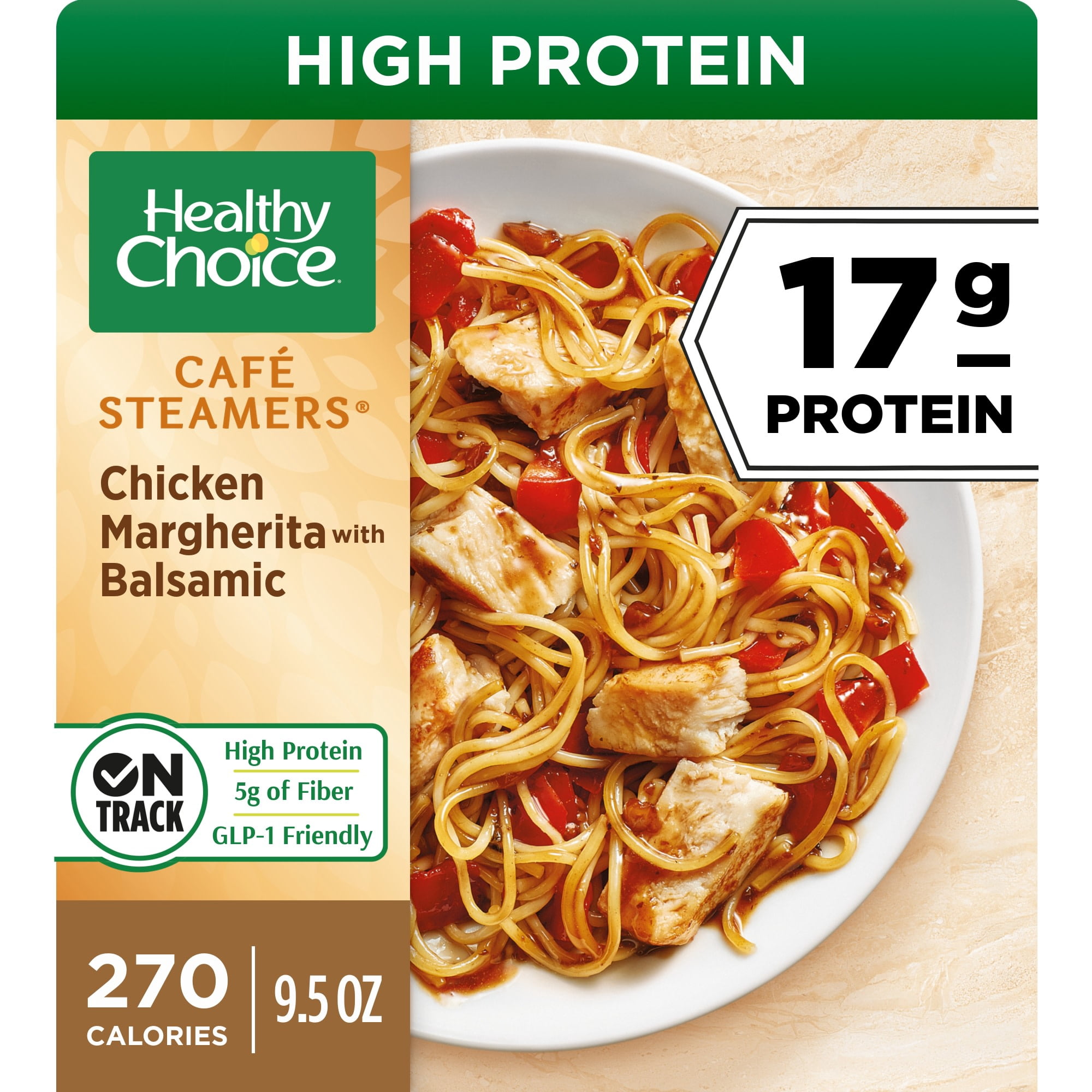 Healthy Choice Cafe Steamers Chicken Margherita With Balsamic, High Protein Frozen Meal, 9.5 oz. Bowl