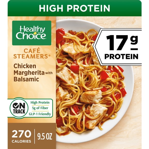 Healthy Choice Cafe Steamers Chicken Margherita With Balsamic, High Protein Frozen Meal, 9.5 oz. Bowl
