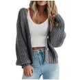 thumbnail image 1 of Cardigan en Tricot Surdimensionné pour Femmes Automne Hiver Veste Ouverte Décontractée à la Mode, 1 of 2