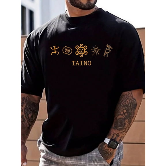 100% Cotton Taino Nation, Puerto Rican Boricua Taino T-Shirt Street Hip-Hop Style Men's T-Shirt