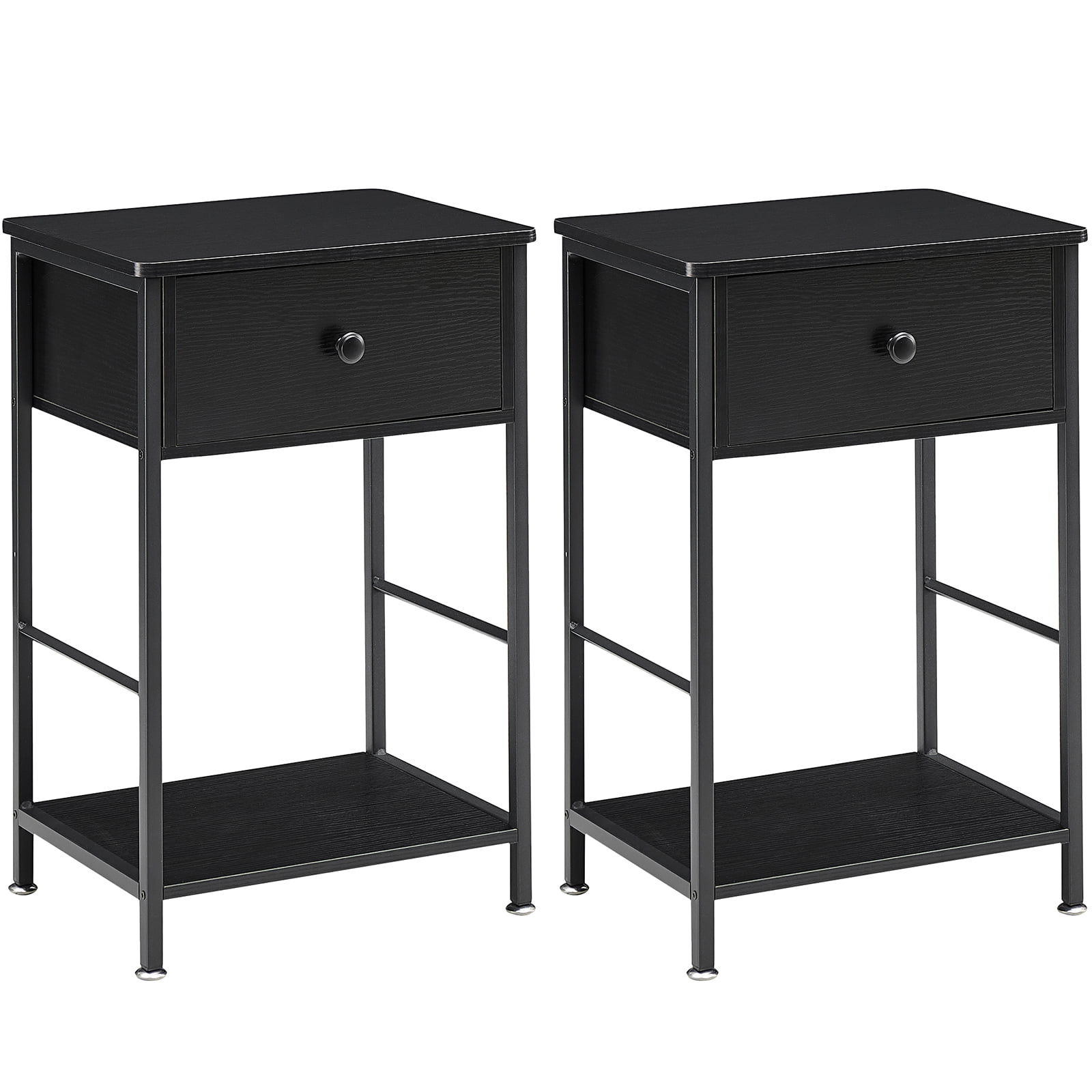 Nightstand Set of 2, Nightstand with Drawer and Storage Rack, End Table