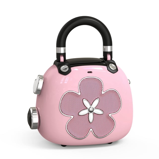 DOSS Candy Lindo Altavoz Bluetooth, Mini Altavoz Portátil con Sonido Poderoso, Diseño Retro Elegante, Adorable Altavoz para Habitación, Decoración de Escritorio, Regalo para Menores, Mujer-Rosa