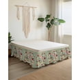 thumbnail image 2 of Sage Green Floral Wrap Around Bed Skirts for Queen Bed 16" Drop,Bed Skirt with Adjustable Elastic Belt Dust Ruffle Bed Valance for Bedroom Hotel Luxury Spring Flowers Leaves Farmhouse Bed Frame Cover, 2 of 7