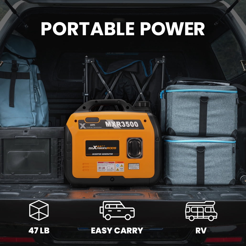 3.5KW Super Quiet Inverter Generator with Multiple Outlets, Compact Portable Suitcase Generator, Ultra Lightweight for Backup Home Use & Camping, EPA & ISO 9001:2015 & Passed the ANSI/PGMA Standard