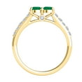 thumbnail image 3 of Mauli Jewels Rings for Women 1.10 Carat Two Stone Diamond And Emerald Ring Prong-Setting 14k Yellow Gold, 3 of 6