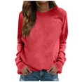 thumbnail image 2 of Kagetolytai Chandails pour Femmes Mode Décontractée Unie Manches Longues Col Rond Pull Haut Blouse Hoodies pour Femmes Rouge S, 2 of 5