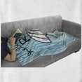 thumbnail image 5 of Autumn Soft Flannel Fleece Throw Blanket, Hello Rain Handwritten Message with Umbrella, Cozy Plush for Indoor and Outdoor Use, 70" x 90", Pale Blue Mauve, by Ambesonne, 5 of 5