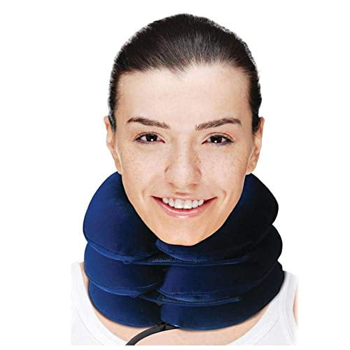 Comfortable Cervical Neck Traction Device - Inflatable & Adjustable Collar Brace - Chronic & Acute Pain Relief at Home Therapy - Neck Stretcher for Me