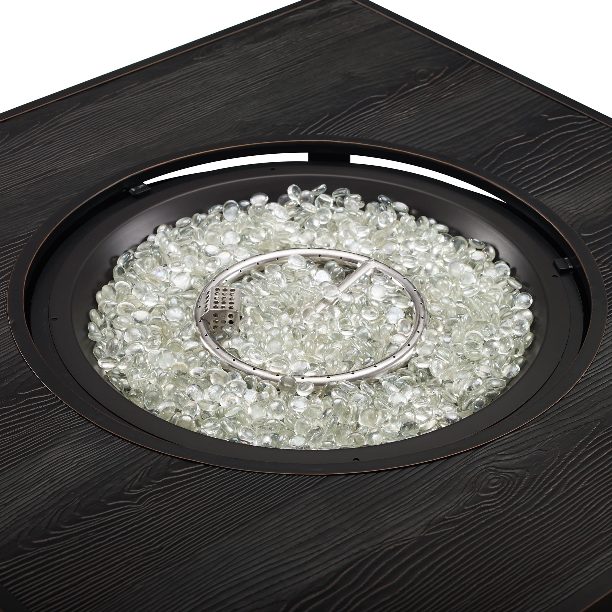 Fire Sense Yorke Square Aluminum Propane Fire Pit