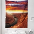 thumbnail image 1 of Scenery Tapestry, Scenery of the River Between Rock Cliffs with Sky Image, Fabric Wall Hanging Decor for Bedroom Living Room Dorm, 5 Sizes, Orange Yellow, by Ambesonne, 1 of 1
