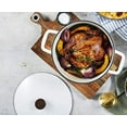 thumbnail image 4 of Lagostina 6 quart Round Cast Iron Cocotte with Cover, Round, Enameled Dutch oven pot, with French oven, White with Bronze Lid, 4 of 6