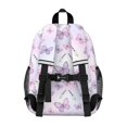 thumbnail image 3 of Butterfly and Lavender Pink Pattern Backpack for School, Cute School Bag with Adjustable Shoulder Straps and Padded Back, 15"x11.42"x5.5", 3 of 5