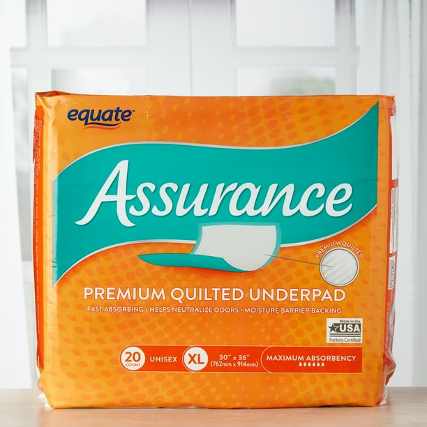 Assurance Maximum Absorbency 5 Layer Construction Unisex Premium Quilted Underpad X Large 40 Count Walmart Com Walmart Com