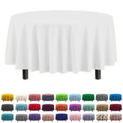 Exquisite 12 Premium White Plastic 84 Round Disposable Waterproof Party Tablecloths