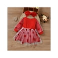 thumbnail image 3 of Kiapeise Toddler Girls Valentines Day Outfit Baby Long Sleeve Heart Print Princess Tulle Tutu Dress, 3 of 9