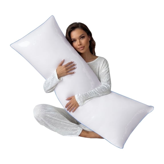 Galenzoov Memory Foam Filled Full-Body Support Pillow - Ultra Soft, Long Bed Pillow Designed for Adult Side Sleepers (White, 20×54 inch)