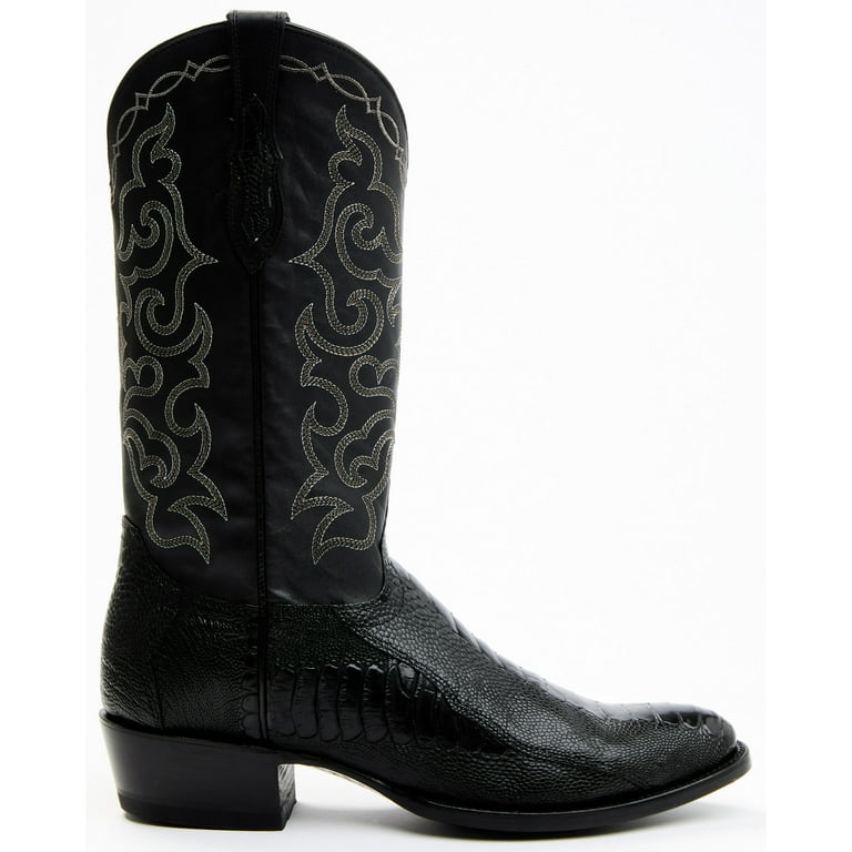 Cody James Men s Exotic Ostrich Leg Western Boot Medium Toe Black