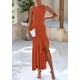thumbnail image 3 of Vestido largo PRETTYGARDEN 2025 sin mangas con volantes, color rojo sirena, 3 of 8