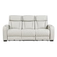 thumbnail image 6 of Lexicon Fairway Faux Leather Power Double Reclining Sofa in Taupe, 6 of 20