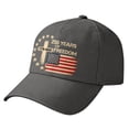 thumbnail image 4 of Rotm Ball Caps for Men 250 Anniversary USA Hat, 4th of July Patriotic Retro Adjustable Baseball Cap with Badge for Men Women Gifts Dark Gray,One Size, 4 of 4