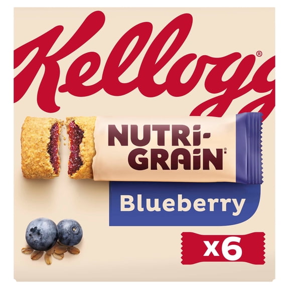 Kellogg's Nutri-Grain Blueberry Snack Bars 6x37g, Imported from Britain