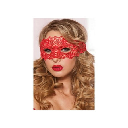 Red Galloon Lace Eye Mask 40132 by Seven til Midnight Red