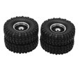 thumbnail image 3 of RC Vehicle Wheels Tires, 4Pcs Remote Control Car Rubber Tires 55mm Aluminium Alloy Front and Rear Wheels for AXIAL SCX24 1/24 RC Car Crawler, 3 of 7