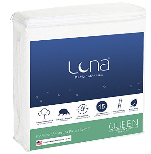 Queen Size Premium Hypoallergenic Waterproof Mattress Protector Vinyl Free 
