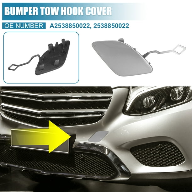 Unique Bargains Front Bumper Tow Hook Cover Cap A2538850022 for  Mercedes-Benz GLC Class X253 W253 Pale Silver Tone 