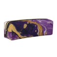 thumbnail image 1 of Honeii Purple Gold Marble Swirls Pattern Pencil Case, Pencil Pouch, Pencil Case Small, Pencil Pouch Aesthetic, PVC Pencil Pouch, Pencil Bag, Makeup Pouch, 1 of 7